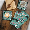 thumbnail image 5 of Australian Shepherd Dog and Flower Kitchen Oven Mitt and Pot Holder Sets 4 Pcs for Baking, Cooking and Grilling, Heat Resistant Up To 392 °F, 5 of 7