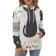 thumbnail image 4 of Cute Kitty Pattern(2) Men's Women Vintage 3D Hooded Sweatshirt - All-Season Loose Fit Streetwear, 4 of 6