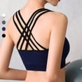 thumbnail image 2 of Women's Sports Bras, High Impact Strappy Sports Bra Seamless Padded Sports Bra Yoga Bras Workout Bra Activewear Bra(Blue, XL), 2 of 6