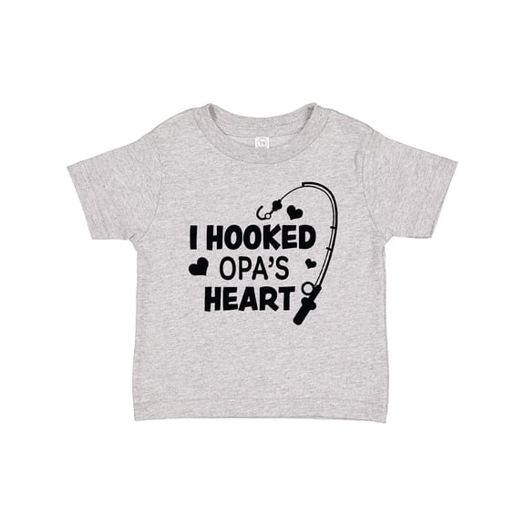 Inktastic I Hooked Opa's Heart with Fishing Rod Boys or Girls Baby T-Shirt