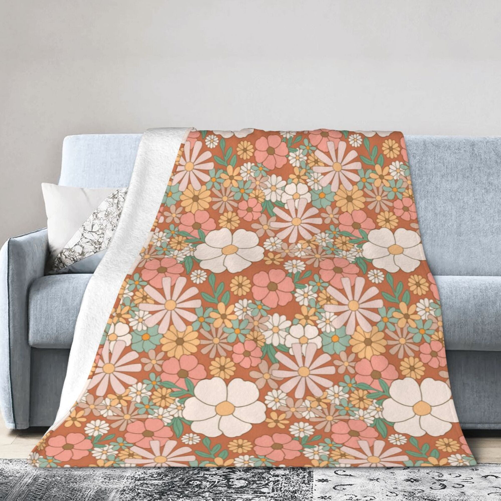 Berry Flowers Black Ultra-Soft Micro Fleece Blanket 40