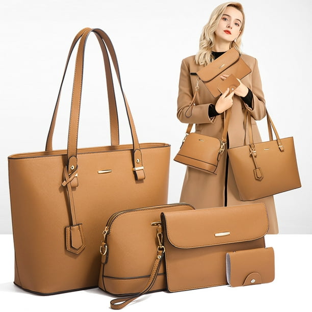 Women Fashion Handbags 4pcs Tote Bags Set Shoulder Bag Top Handle Satchels  Purse