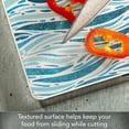 thumbnail image 3 of CounterArt Wavy Waves 3mm Tempered Glass Cutting Board 10" by 8", 3 of 7