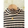 thumbnail image 5 of Bslissey Kids Baby Girls Skirt Sets Long Sleeve Turtleneck Striped Tops + Leather Skirt 2Pcs Outfits Toddler Spring Fall Sweet Casual Clothes 6M 12M 18M 24M 3T 4T, 5 of 9