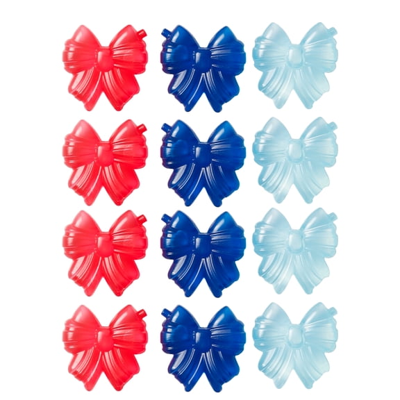 Cook with Color 12-Piece Reusable Ice Cubes Set, Figural Bow-Shaped Molds in Red, Blue and Light Blue