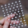 thumbnail image 3 of 5pcs,Reflective Glitter 3D Nail Stickers Decals,Laser Silver Heart Star Love Butterfly Sticker For Nails Sparkly Nail Art Decoration Wedding Party Nail Stickers Decor, 3 of 5