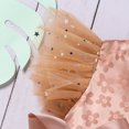 thumbnail image 5 of Toimothcn Toddler Baby Girls Romper Jumpsuit Ruffled Sleeve Casual Floral Jacquard Mesh Tulle Romper Soft Loose Breathable Jumpsuits 6-9 Months, 5 of 9