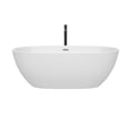 thumbnail image 2 of Juno 67 Inch Freestanding Bathtub in White with Polished Chrome Trim and Floor Mounted Faucet in Matte Black, 2 of 5