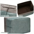 thumbnail image 4 of Sea Team 3-Pack Extra Large Storage Basket Set, Trunk Organizer, Clothes Toys Bin, 22 x 15 x 13 Inches, Rectangular Canvas Fabric Collapsible Shelf Box with Handles, Stone Blue & Grey, 4 of 6
