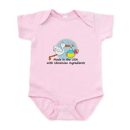 

CafePress - Stork Baby Ukraine USA Infant Bodysuit - Baby Light Bodysuit Size Newborn - 24 Months