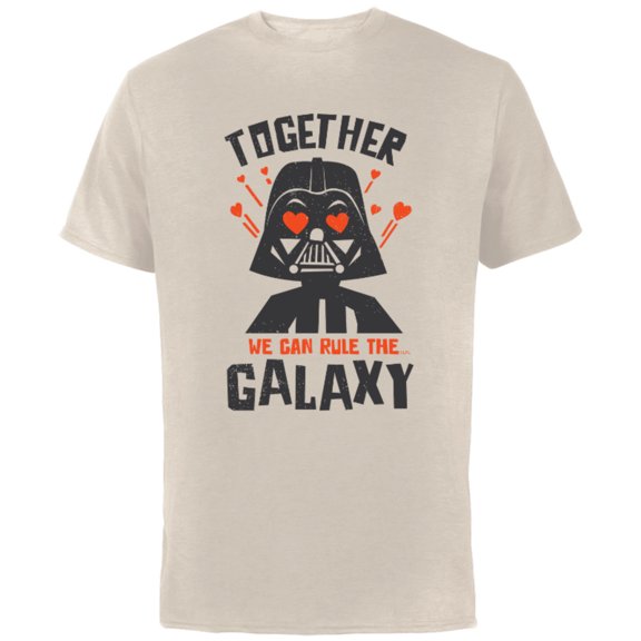 Star Wars Darth Vader Hearts Together We Can Rule The Galaxy - Short Sleeve Cotton T-Shirt for Adults - Customized-Natural