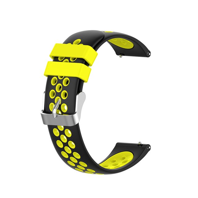 Silicona Deportes Correa transpirable Reemplazo de banda de reloj inteligente para Xiaomi Mi Watch, Negro Amarillo 5.5-8.5 pulgadas 18 mm Kearding EL2325-06B