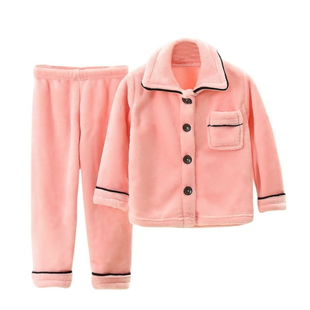

Juebong Toddler Kids Baby Boys Girls Outfits Set Casual Loose Solid Color Home Furry Pocket Long-sleeved Trousers Pajamas Suit Pink suits sets size 150