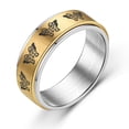 thumbnail image 3 of Couple Rings Rotatable Titanium Steel Butterfly Ring Retro European Electroplated Metal Patterned Design Ring for Men, 3 of 4