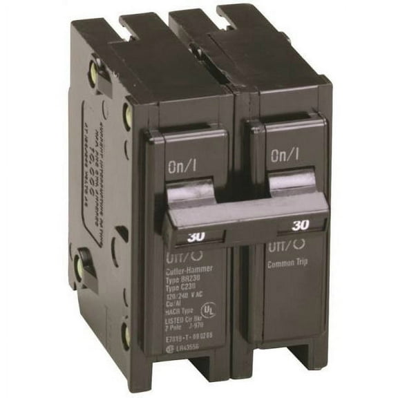 Eaton Double Pole Interchangeable Circuit Breaker BR230 - 30 Amps - Full Size