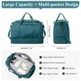 thumbnail image 3 of SYCNB Large Travel Duffel Bag, Weekender Overnight Bag for Women, Gym Tote Bag with Shoe Compartment, Carry-On Weekend Bag for Women with Wet Pocket for Travel Business, Peacock Blue, 3 of 7