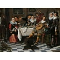 thumbnail image 3 of Isack Elyas 24x19 Black Modern Framed Museum Art Print Titled - Merry Company (1629), 3 of 5