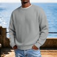 thumbnail image 4 of Rvwovn Men's Ribbed Crewneck Sweater Long Sleeve Thick Thermal Loose Fit Fall Winter Pullover Top, 4 of 7