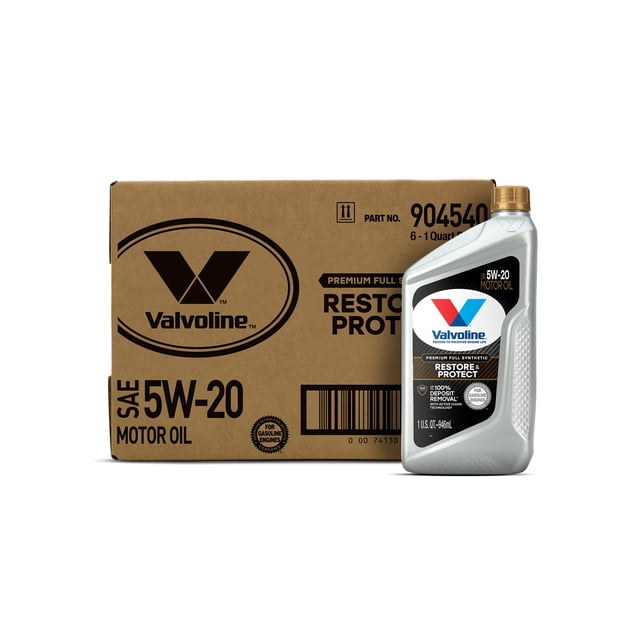Aceite de motor Valvoline Restore & Protect 5W-20, totalmente sintético, 6 cuartos de galón