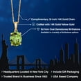 thumbnail image 2 of Gem Stone King 14K Yellow Gold Green Peridot Pendant Necklace | 2.10 Cttw | Gemstone August Birthstone | Oval 9X7MM | Gold Necklace for Women | With 18 inch Gold Chain, 2 of 6