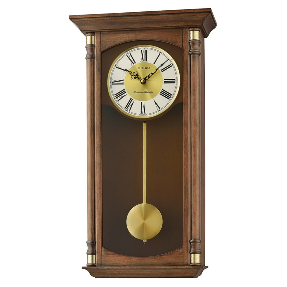 Seiko Traditional Elegance Wall Clock w/ Pendulum and Chime, Quartz