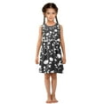 thumbnail image 6 of Girls Dress Floral Black Background Sleeveless Dress for Girls Hem A-Line Casual Sundress, 6 of 7