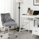 thumbnail image 2 of Costway Silla tapizada con tachas y ruedas para casa y oficina, sillón de terciopelo con nudos giratorio a 360°, silla regulable para salón dormitorio estudio, 2 of 5