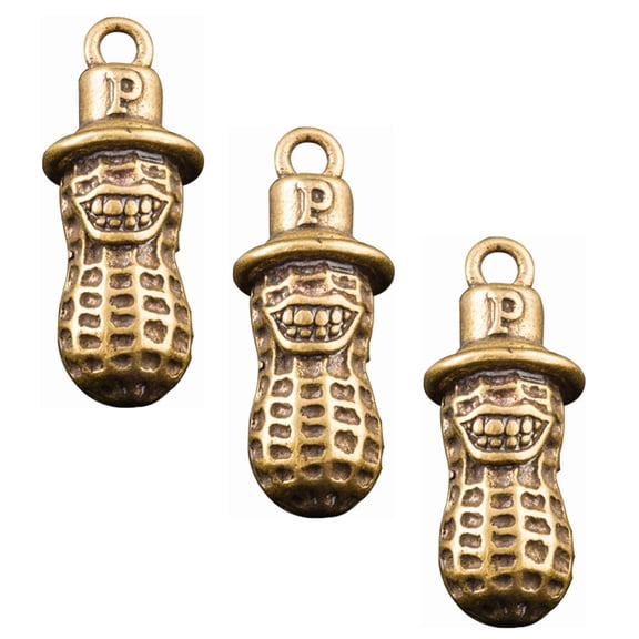 KONTONTY Compact Brass Peanut Keychain Charms, Assorted Colors, Durable and Practical