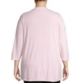 thumbnail image 5 of Just My Size Women's Plus Size Quarter Sleeve Flowy V-Neck T-Shirt, 5 of 6