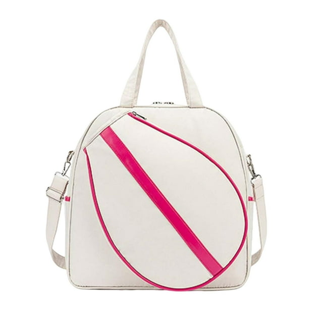 Almencla Tennis Handbag Portable Badminton Bag with Shoulder Strap Tennis Racket White