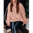 thumbnail image 3 of Suéter PRETTYGARDEN 2025 Otoño Cuello Alto Tejido Grueso Rosa S, 3 of 8