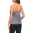 thumbnail image 5 of Ekouaer 3 Pack: Womens Silk Satin Tank Top V Neck Camisole Cami Spaghetti Strap Top Loose Sleeveless Blouses Tank Shirt, 5 of 6