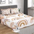 thumbnail image 4 of Boho Rainbow Pink Soft Bedding Set Deep Pocket 3 Piece Bedding, Luxury Soft Microfiber Queen Sheet Sets, 4 of 14