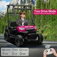 thumbnail image 3 of 24V 2 Seater Kids Ride on Car, 4WD Golf Cart with Parent Remote Control, 4x4 Motors Ride on Truck with Roof, Toddler Electric Vehicle with Storage Box, Foot Pedal, Music Player, Lights, Rose Pink, 3 of 9