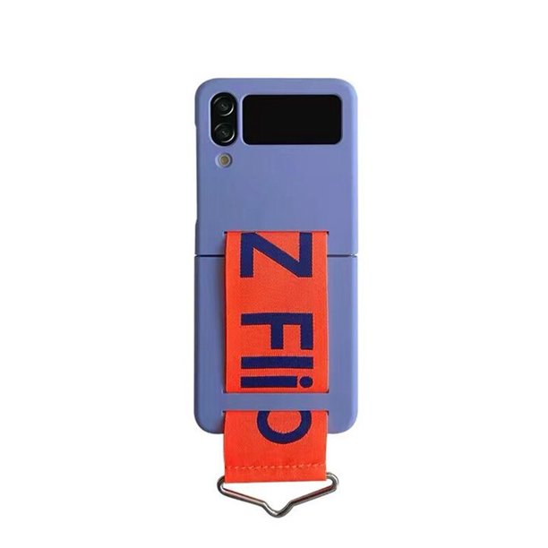 Funda de silicona suave con correa para Samsung Galaxy Z Flip 4 3, funda de teléfono con personalidad tejida, funda de moda QYM unisex