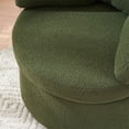 thumbnail image 6 of Swivel Barrel Chair, Teddy Fabric Lounge Chair with Storage Frame, Club Chair Comfy Round Accent Sofa Chair with 3 Pillows for Living Room Bedroom, 6 of 7