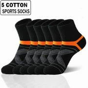 AOLIGEI 10PCS=5Pair High Quality Cotton New Autumn Men's Socks Running Winter Casual Breathable Active Socks Stripe Sport Socks EUR38-48
