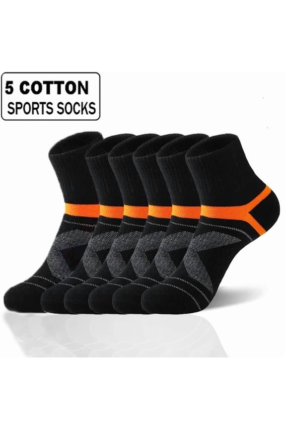 10PCS=5Pair High Quality Cotton New Autumn Men's Socks Running Winter Casual Breathable Active Socks Stripe Sport Socks EUR38-48