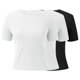 thumbnail image 5 of Camiseta básica de manga corta ajustada para mujer: camiseta de poliéster ajustada, top informal de verano, tallas S-XXL, estampado floral, apta para múltiples ocasiones, 5 of 6