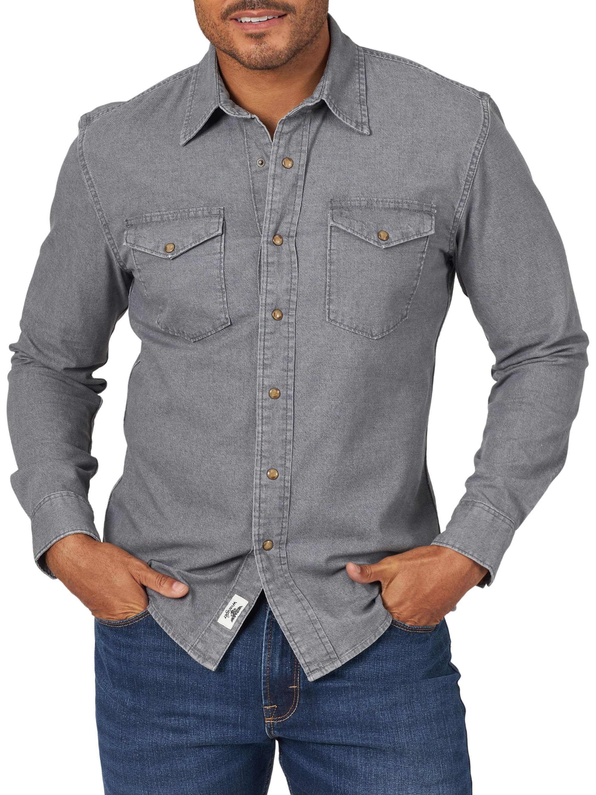 Wrangler Men's Premium Slim Fit Denim Shirt - Walmart.com