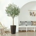 thumbnail image 5 of DR.Planzen UV Resistant 7ft Artificial Olive Tree in Brown Large Planter with Pebbles– Faux Olive Tree for Indoor and Outdoor Decor, Lifelike Greenery for Home & Garden Decor, 5 of 10