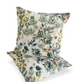 thumbnail image 3 of Set of Two 16" X 16" Green and White Blown Seam Floral Indoor Outdoor Throw Pillow, 3 of 5