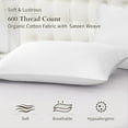 thumbnail image 3 of Warmstar 100% Organic Cotton White Pillow Cases Set of 2, Pillow Cases Queen Size Satin Weave Soft Hypoallergenic GOTS Certified Pillowcases Breathable Envelope Pillowcass,20x30 Inches, 3 of 7