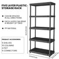 thumbnail image 2 of Heavy-Duty 5-Tier Plastic Shelf, Stackable Modular Shelving Unit for Garage Storage, Warehouse, Pantry & Utility Room - Black, 2 of 8