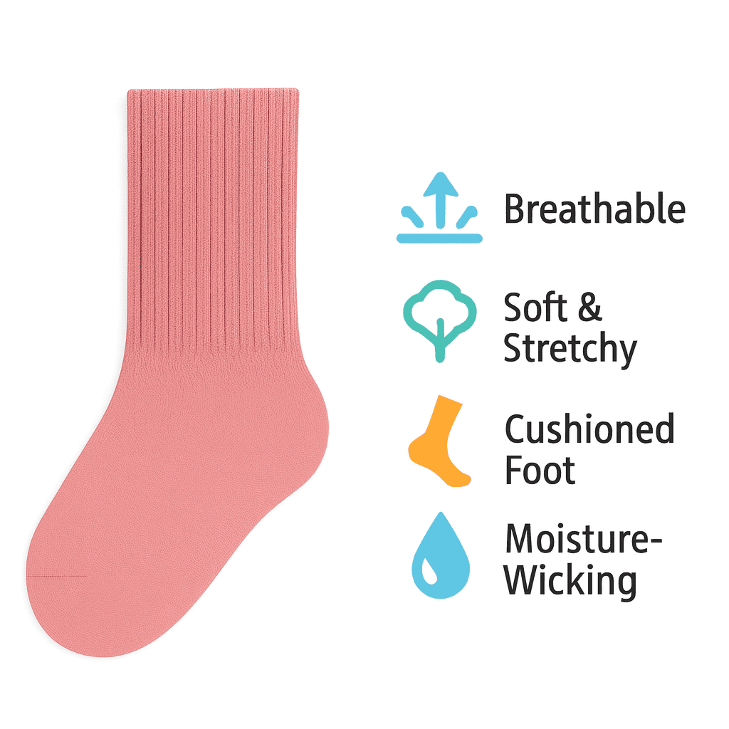 Kensie Girls Super Soft Ribbed Slouchy Mid Crew Kids Socks (3-pack) – Pink Oat White