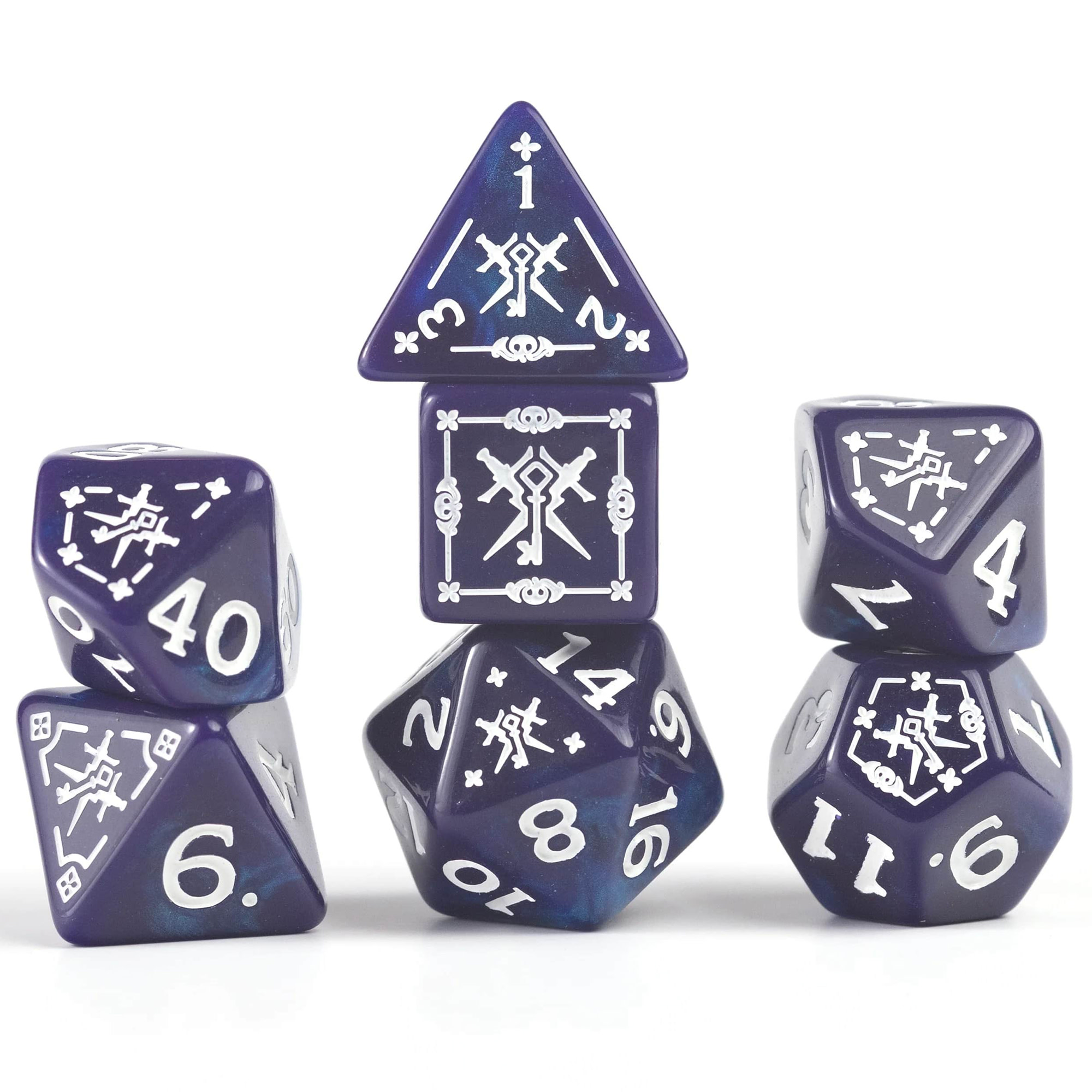 Dungeons & Dragons: D&D Adventure Dice: Rogue - Purple - 15pc RPG Die Set, Class Symbols, Roleplaying Game Accessory, Sirius Dice, Officially Licensed