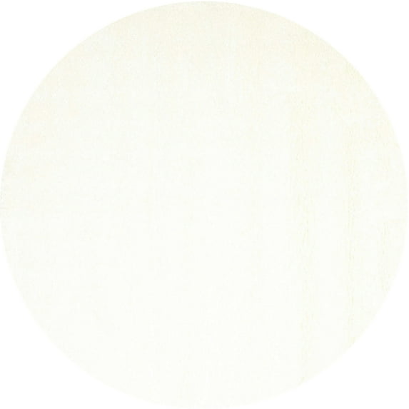 Ahgly Company Machine Washable Indoor Round Contemporary Ivory White Area Rugs, 6' Round