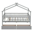 thumbnail image 5 of Bellemave Twin Size House Bed with Storage Drawers Playhouse Platform Bed Wooden House-shaped Bed Frame with Fence Guardrail (Twin size, Gray), 5 of 13