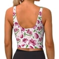 thumbnail image 3 of Xecao Lilies Flowers for Sports Bra with Removable Pads, Crop Tank Top Design, Women's Longline Sports Bra - Non-Wired - X-Large, 3 of 9