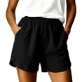 thumbnail image 2 of MLCDZ Athletic Shorts for Women High Waisted Comfy Pull On Elastic Waist Casual Loose Summer Sweat Short Pants with Pocket, 2 of 8